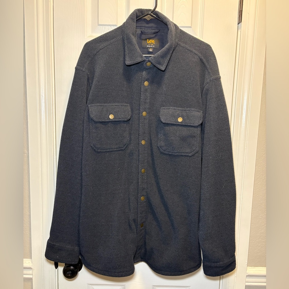 Lee Men's XL Blue Button Down Shirt Jacket